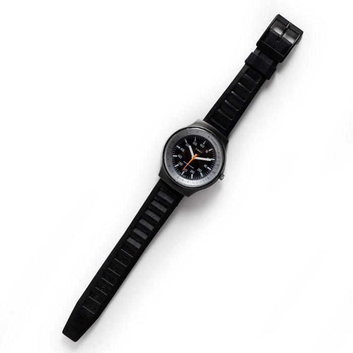 flatlay of the 1977 Timex Black Max