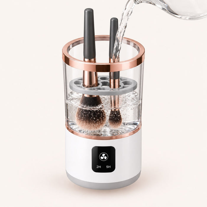 Adding water and soap to the BrushSpa cup