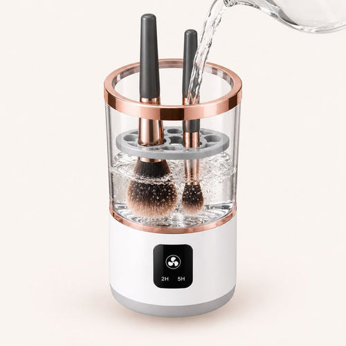 Adding water and soap to the BrushSpa cup