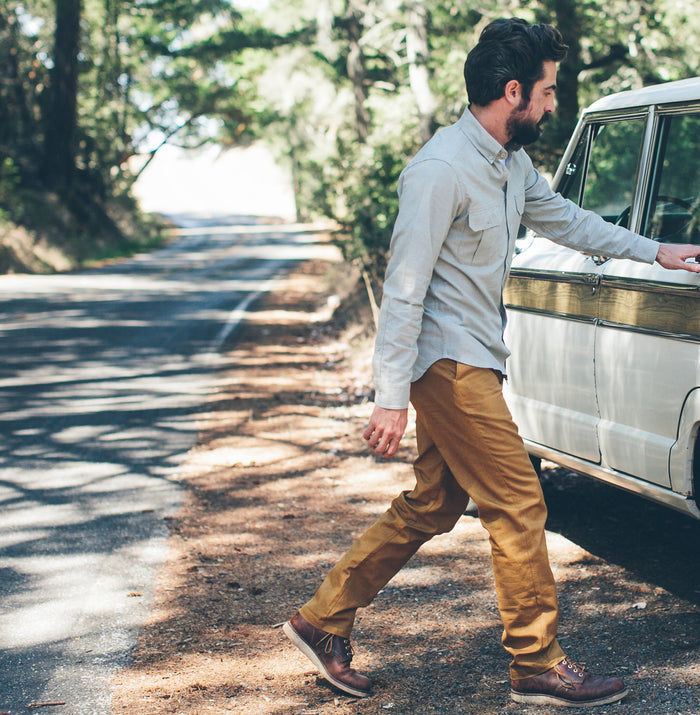 6 Point Pant in Caramel Oxford