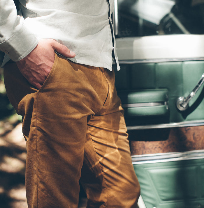 6 Point Pant in Caramel Oxford