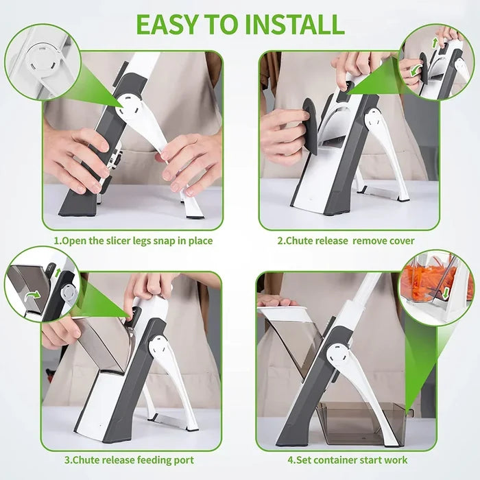 Adjustable Vegetable Cutter, 4-in-1 Mandoline
