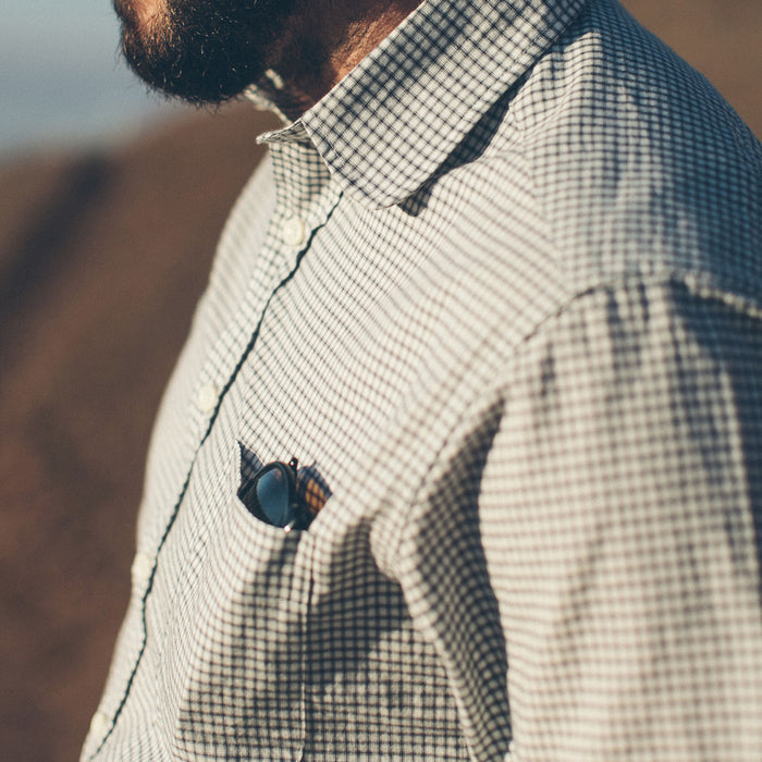 Antique Navy Check Club Collar