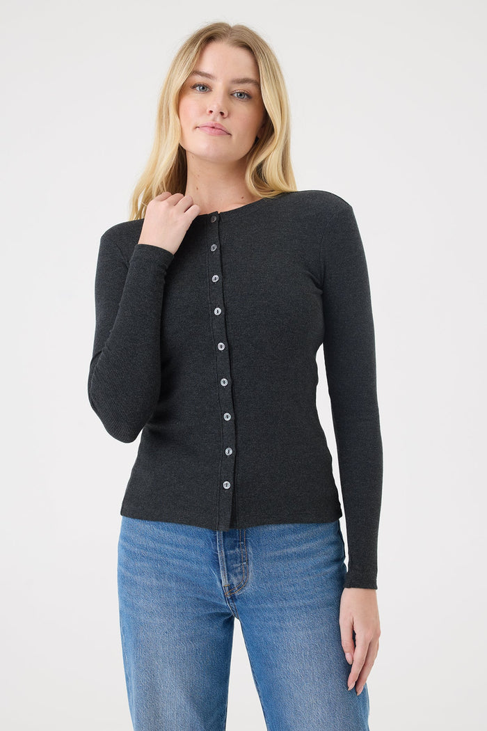 Audrey Cardigan - Goldie LeWinter #color_charcoal heather