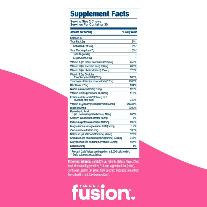 Bariatric Fusion Watermelon Multivitamin Soft Chews