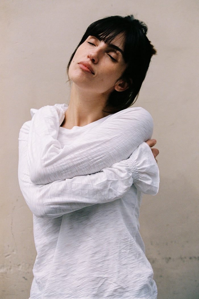 Bishop Sleeve Blouse - Goldie LeWinter #color_white