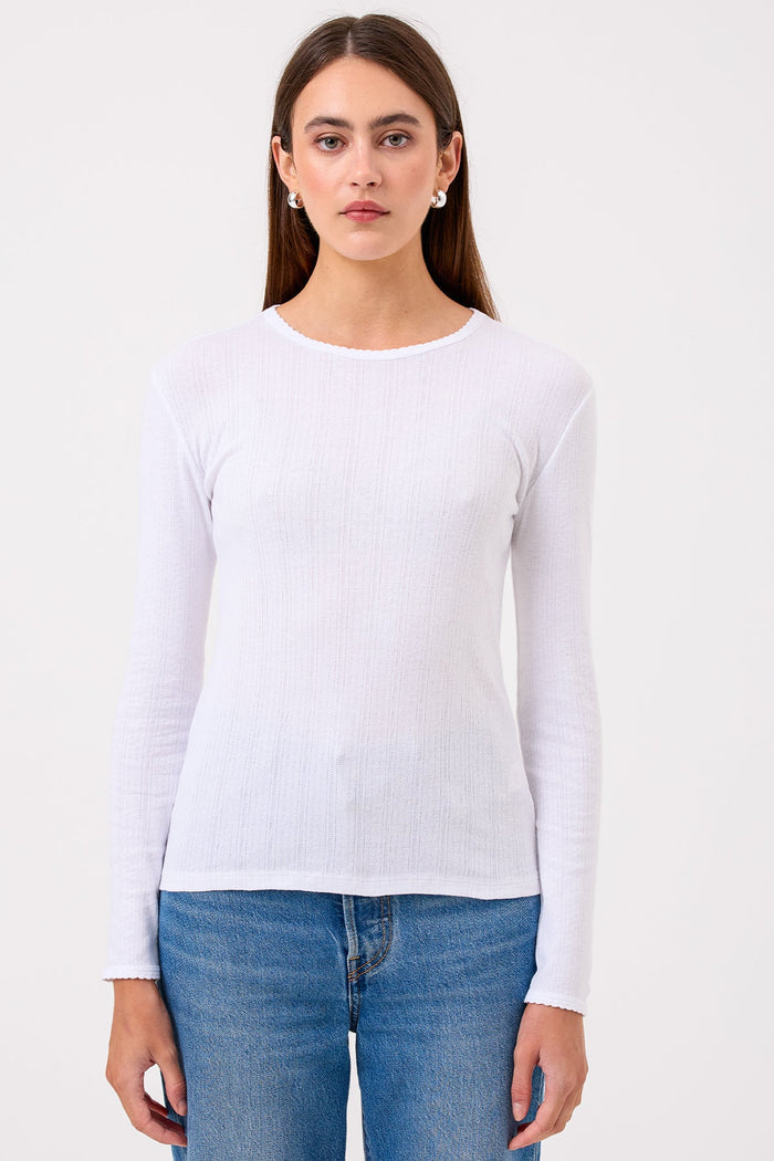 Blaire Pointelle Top - Goldie LeWinter #color_white