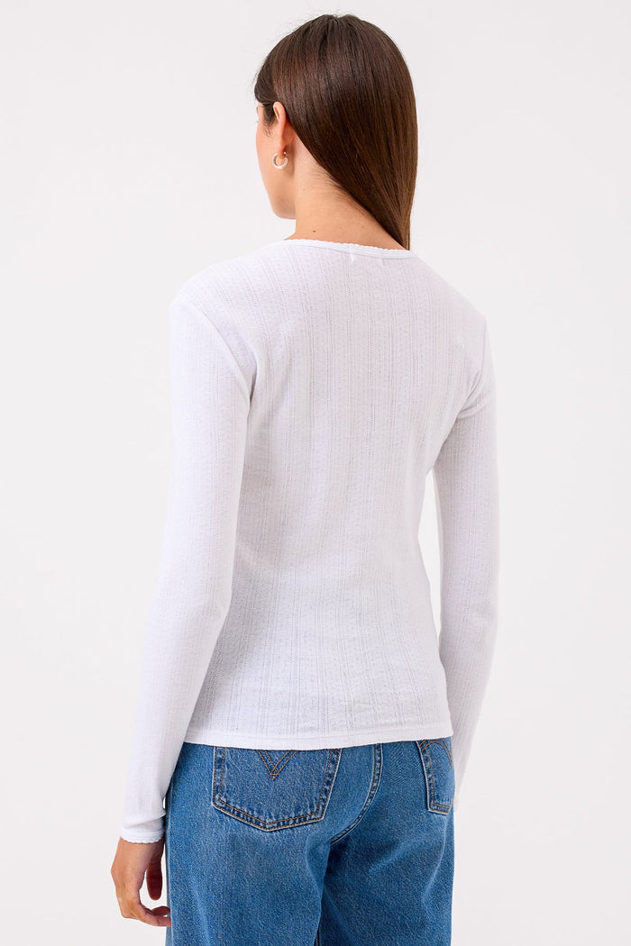 Blaire Pointelle Top - Goldie LeWinter #color_white