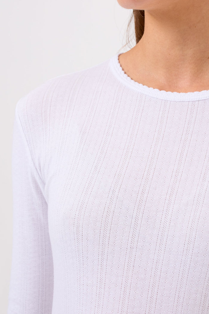 Blaire Pointelle Top - Goldie LeWinter #color_white