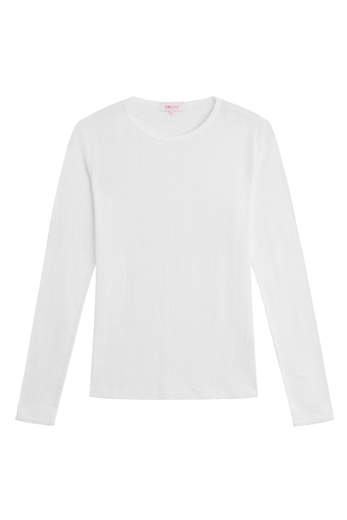 Blaire Pointelle Top - Goldie LeWinter #color_white