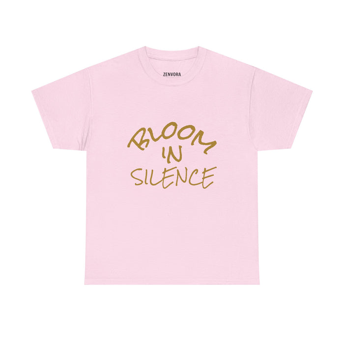 Bloom In Silence Tee — Minimal Inspirational Graphic Shirt