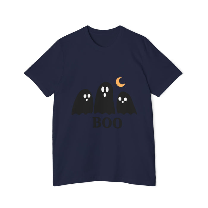 Boo Ghosts Halloween T‑Shirt — Cute Trio Ghosts with Moon