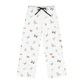 Butterfly Print Women's Pajama Pants - Soft White Lounge Sleepwear