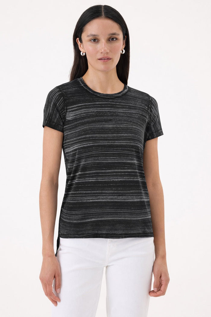 Cabana Stripe Boy Tee - Goldie LeWinter #color_black