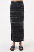 Cabana Stripe Maxi Skirt - Goldie LeWinter #color_black