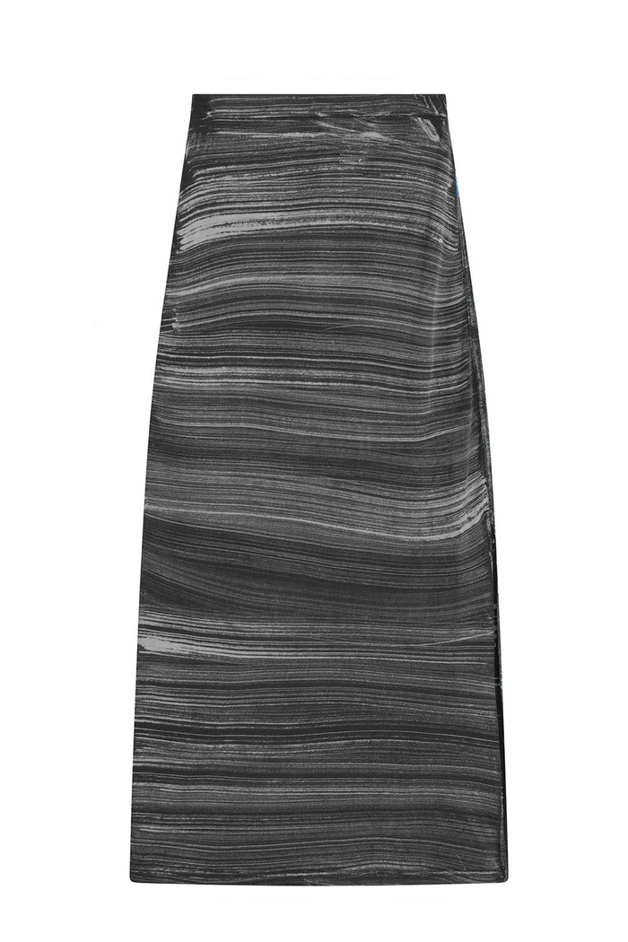 Cabana Stripe Maxi Skirt - Goldie LeWinter #color_black