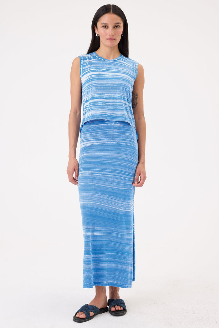 Cabana Stripe Maxi Skirt - Goldie LeWinter #color_sea - limited edition