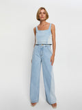 Carla Denim Jean KIVARI | Model wearing denim set
