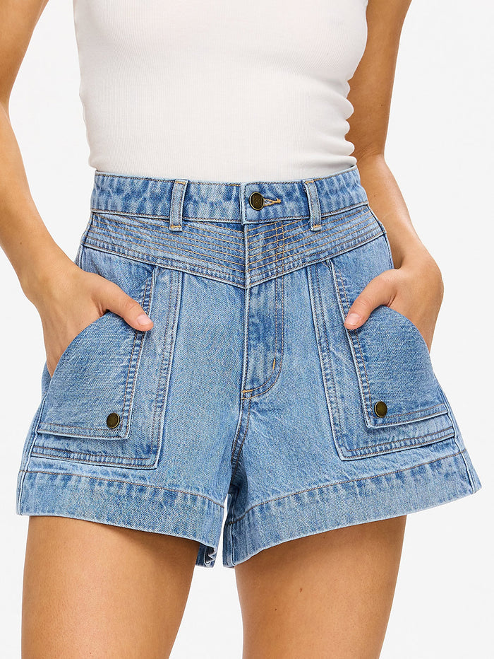 Celene Denim Shorts - Stonewash