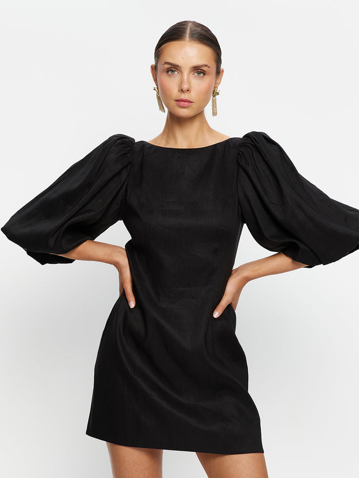 SD333BLK-CLEO-BUBBLE-SLEEVE-MINI-DRESS-BLACK-06