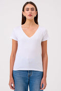 Cleo V Neck Tee - Goldie LeWinter #color_white