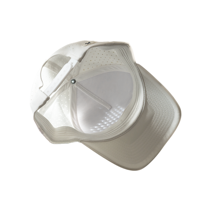 inside of White Coastline Performance Hat