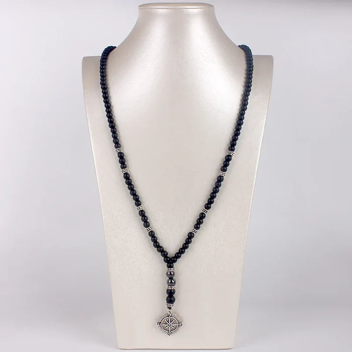 Compass Obsidian Necklace