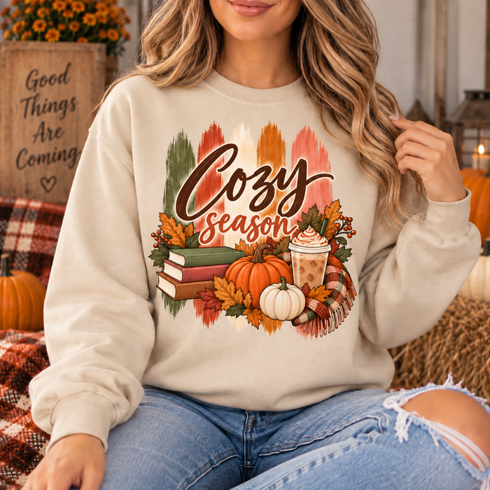 Cozy Season Stripe Crewneck Sweatshirt
