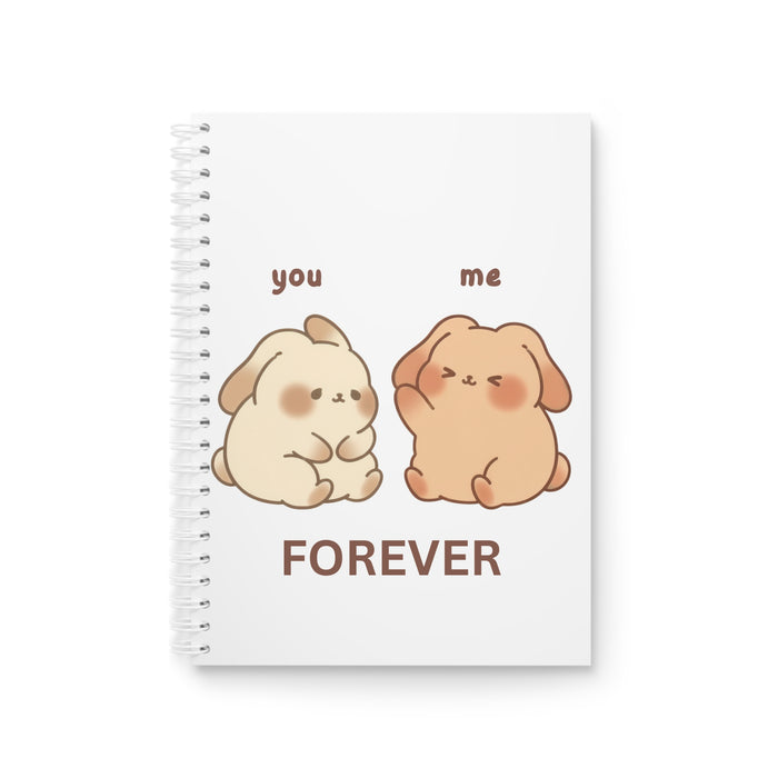 Cute Bunny 'You Me Forever' Spiral Notebook - Kawaii Couple Journal