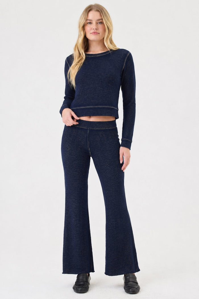 Denim Wash Crop Sweatpant