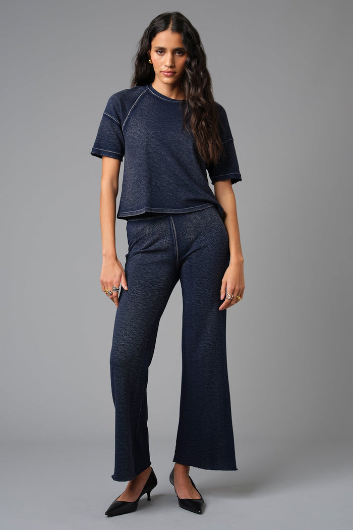 Denim Wash Crop Sweatpant