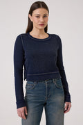 Denim Wash Crop Sweatshirt