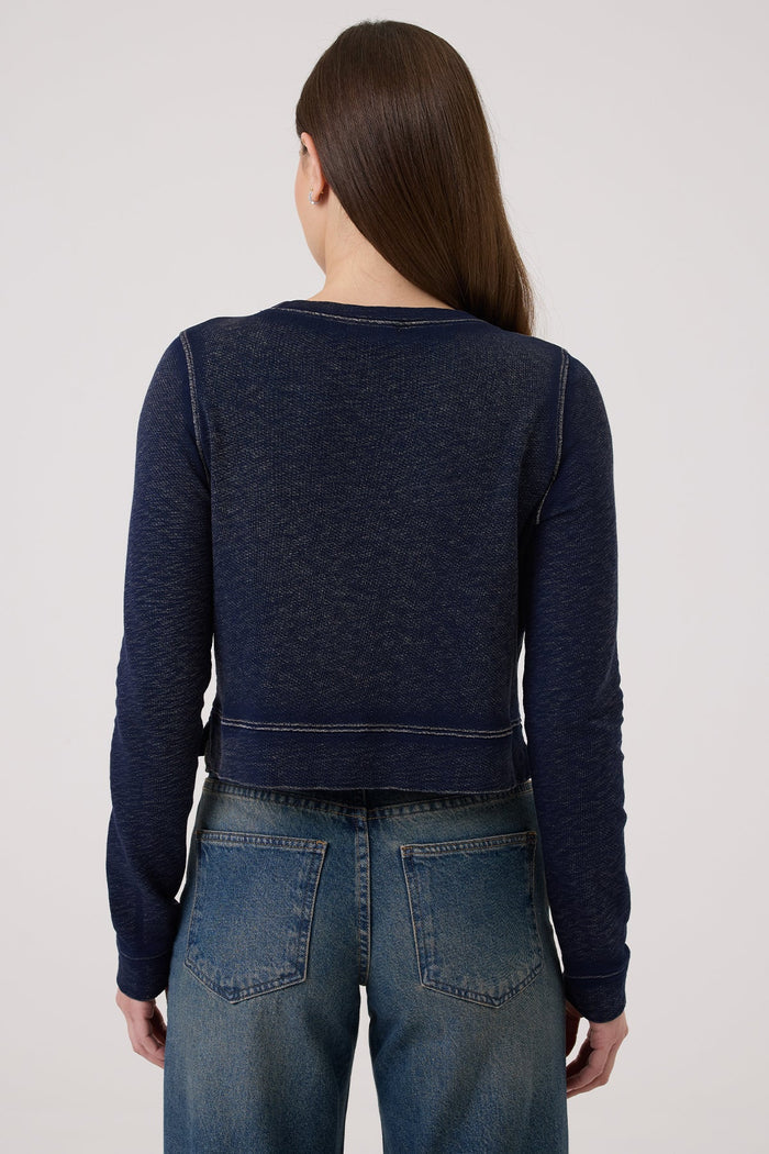 Denim Wash Crop Sweatshirt