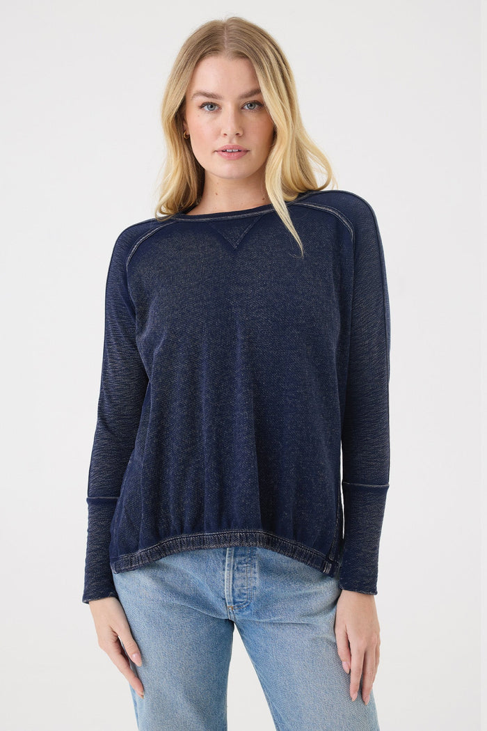 Denim Wash High Low Sweatshirt