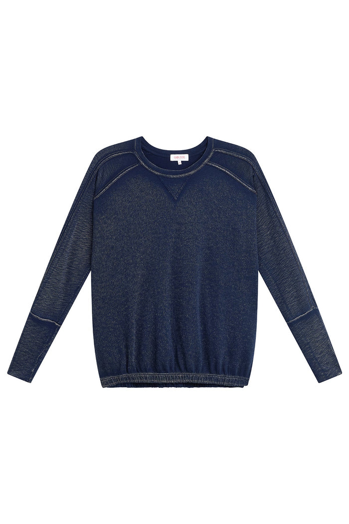 Denim Wash High Low Sweatshirt