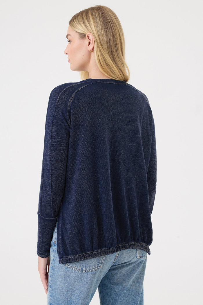 Denim Wash High Low Sweatshirt