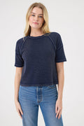 Denim Wash Raglan Top