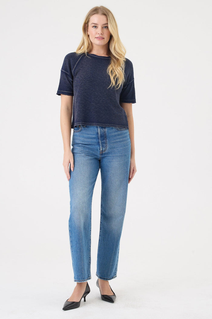 Denim Wash Raglan Top