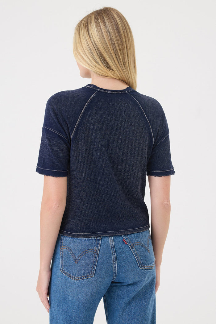 Denim Wash Raglan Top