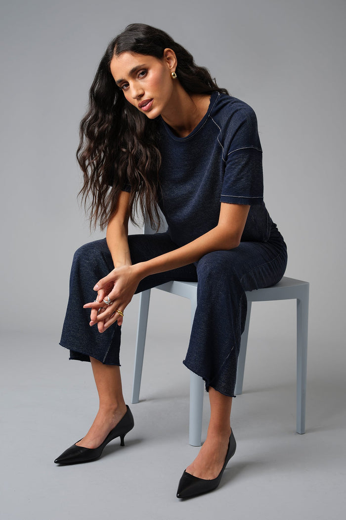 Denim Wash Raglan Top