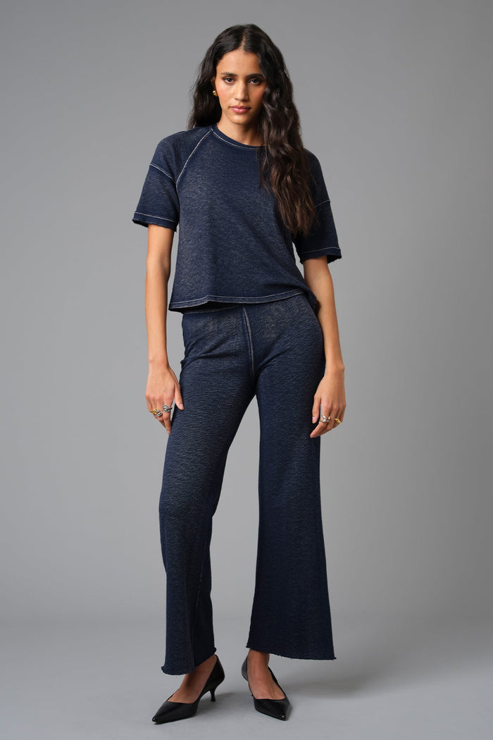 Denim Wash Raglan Top