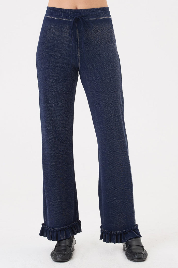 Denim Wash Ruffle Pant