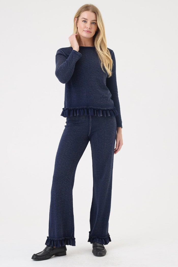Denim Wash Ruffle Pant