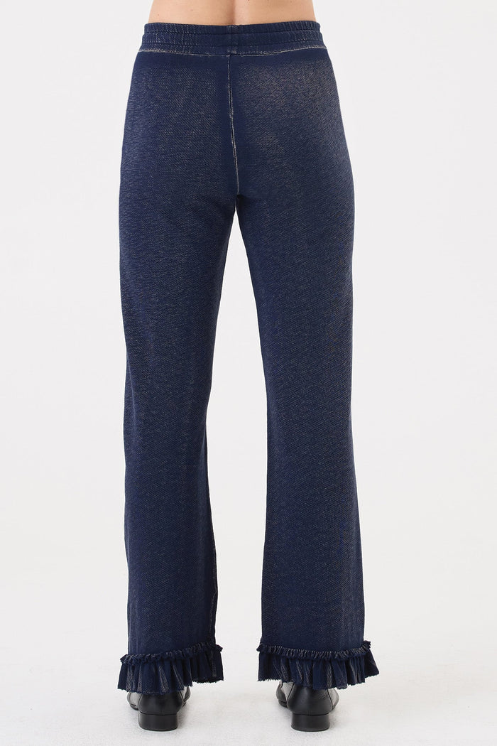 Denim Wash Ruffle Pant