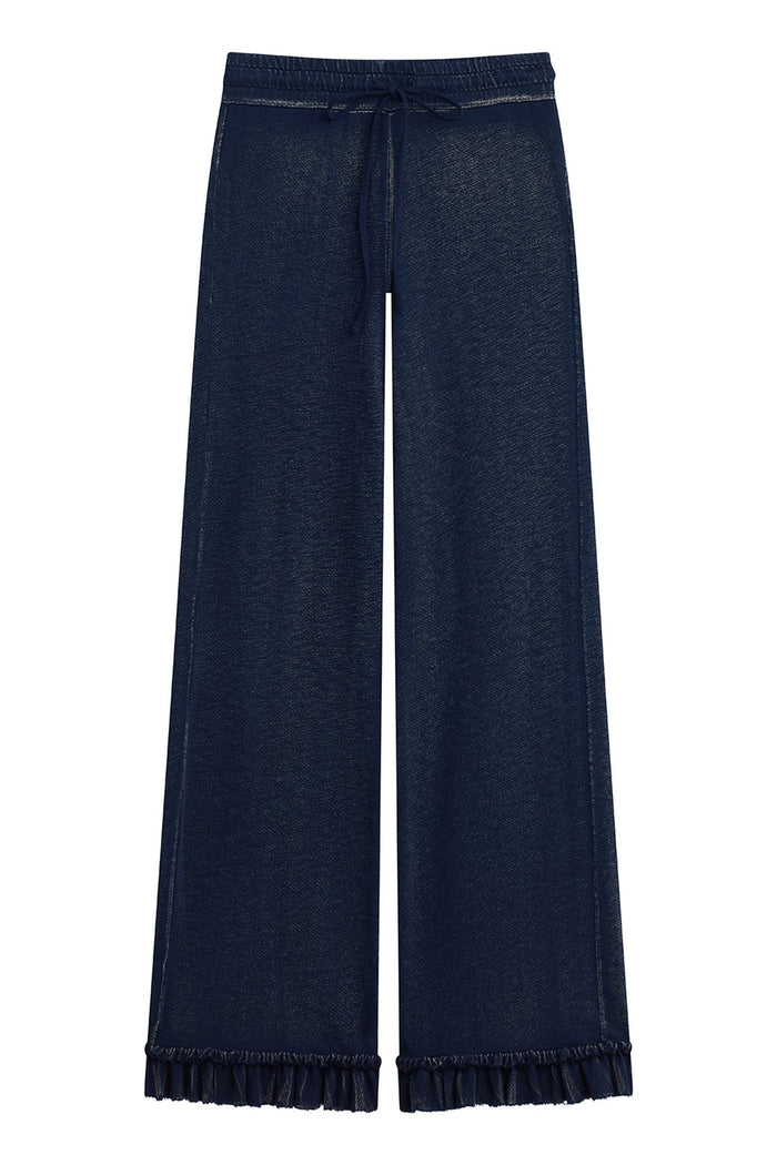 Denim Wash Ruffle Pant