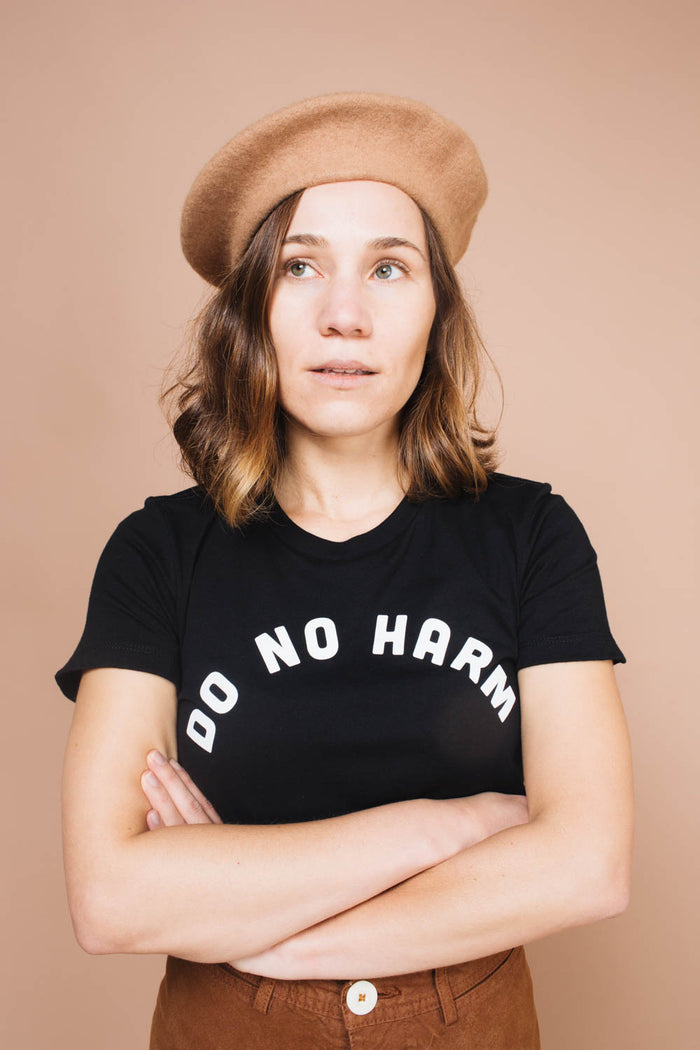 Do No Harm But Take No Shit Shirt in Black for women by The Bee and The Fox