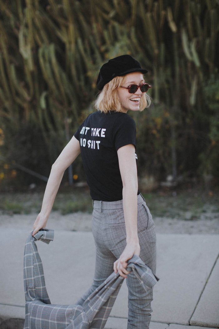 Do No Harm But Take No Shit Shirt in Black for women by The Bee and The Fox