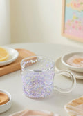 Double Wall Heart Bubble Glass Mug