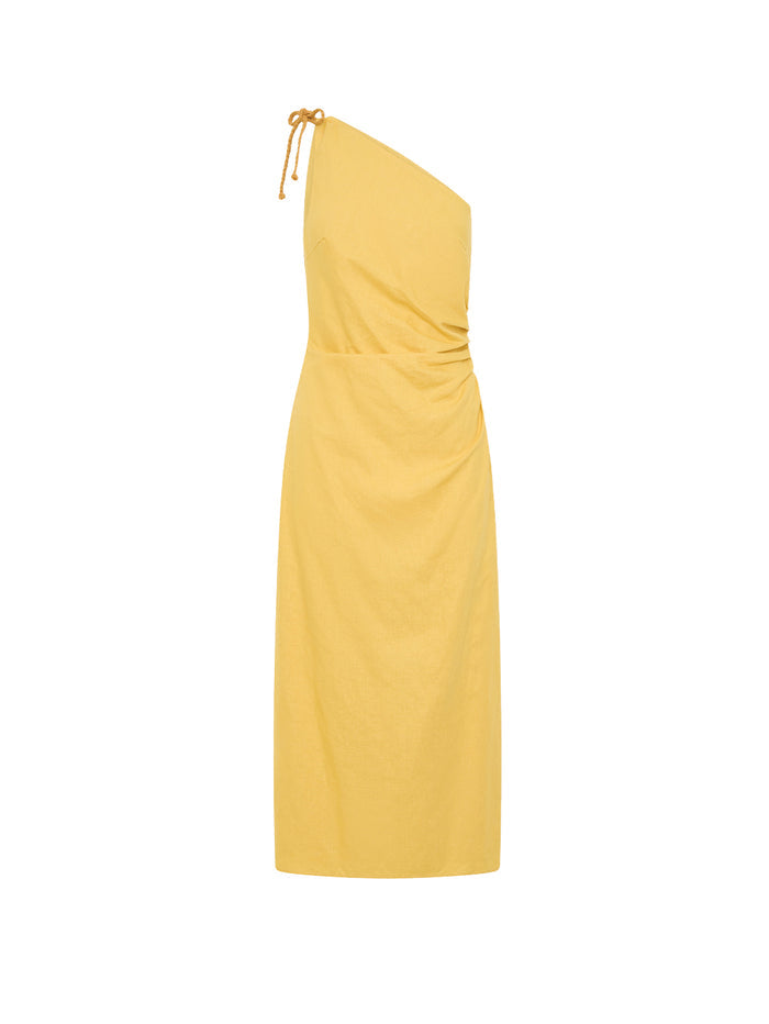 KIVARI Elodie Midi Dress Yellow