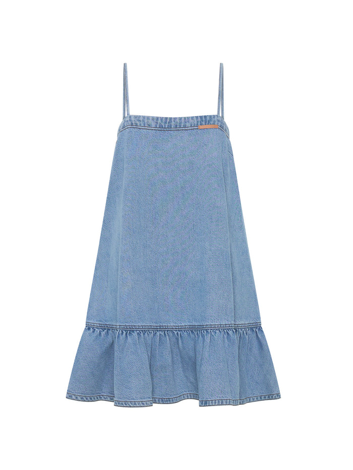 Emilie Denim Strappy Mini Dress